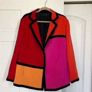 Vintage Sandra Oversized Colorblock Blazer